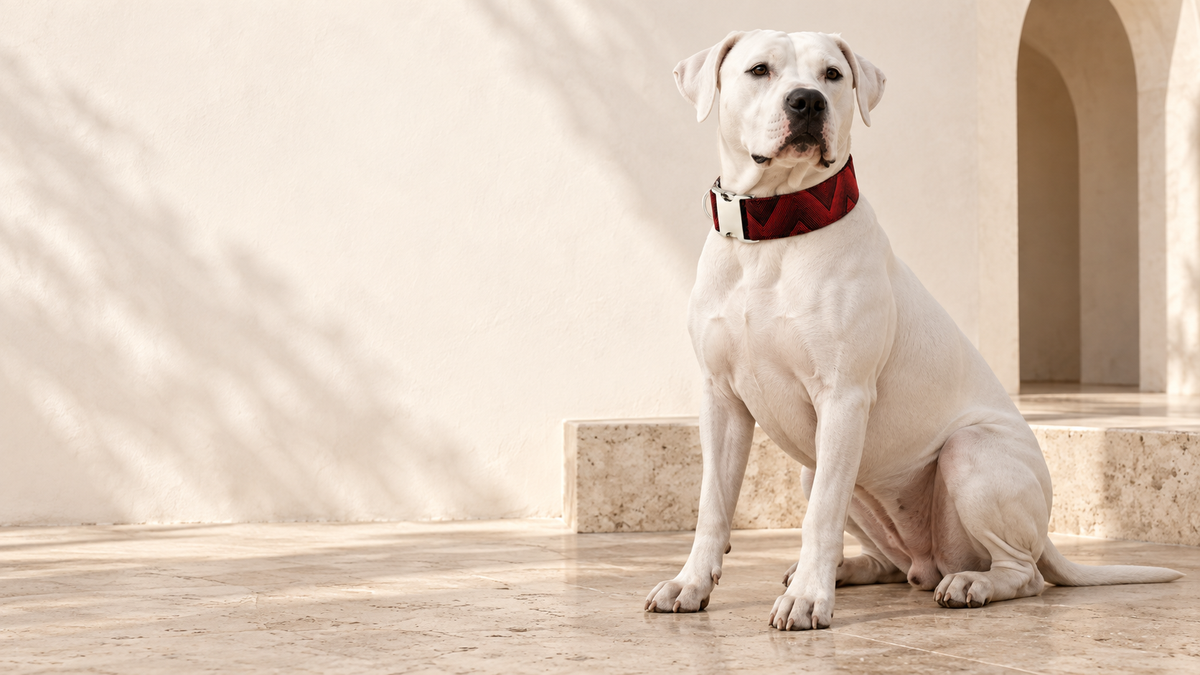 Perro con collar ancho de pata de gallo SIRKAWS