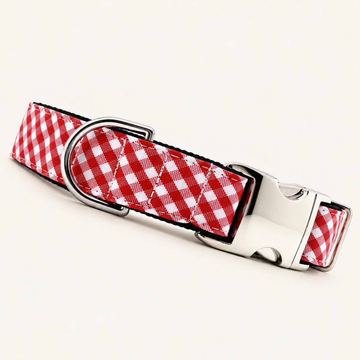 Red gingham dog collar by SIRKAWS